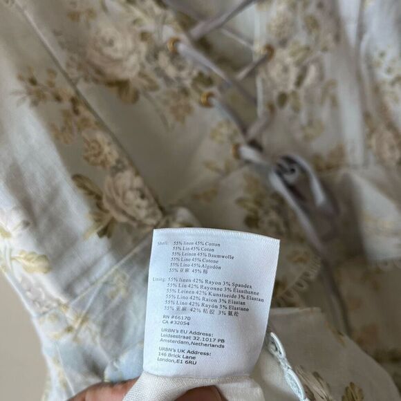 NEW V. Chapman Avignon‎ Ruffled Corset Mini Dress in Victorian Blue Roses Size 8 - Picture 10 of 12